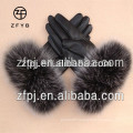 New style lambskin gloves with fox feather